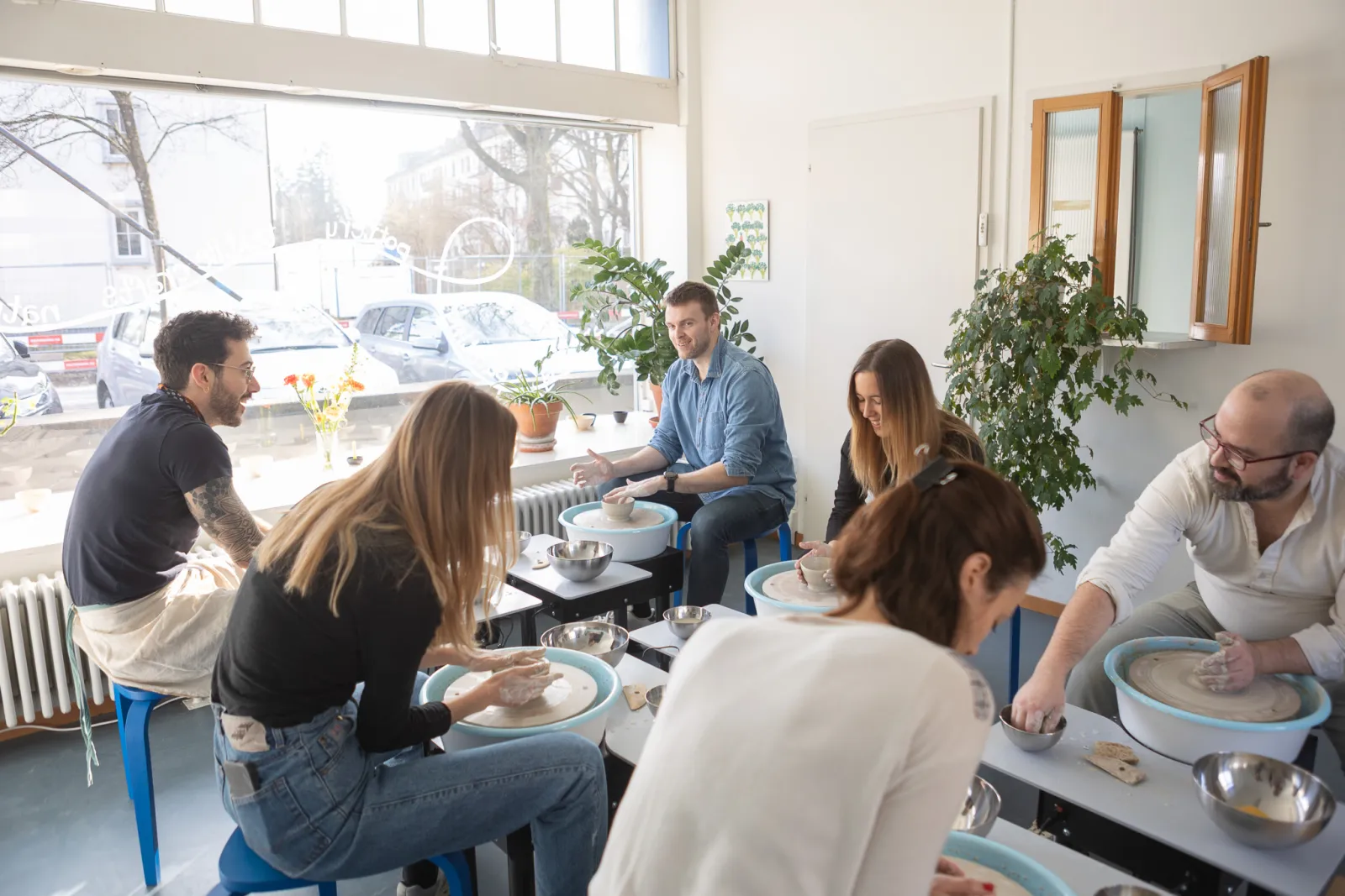 group working in atelier